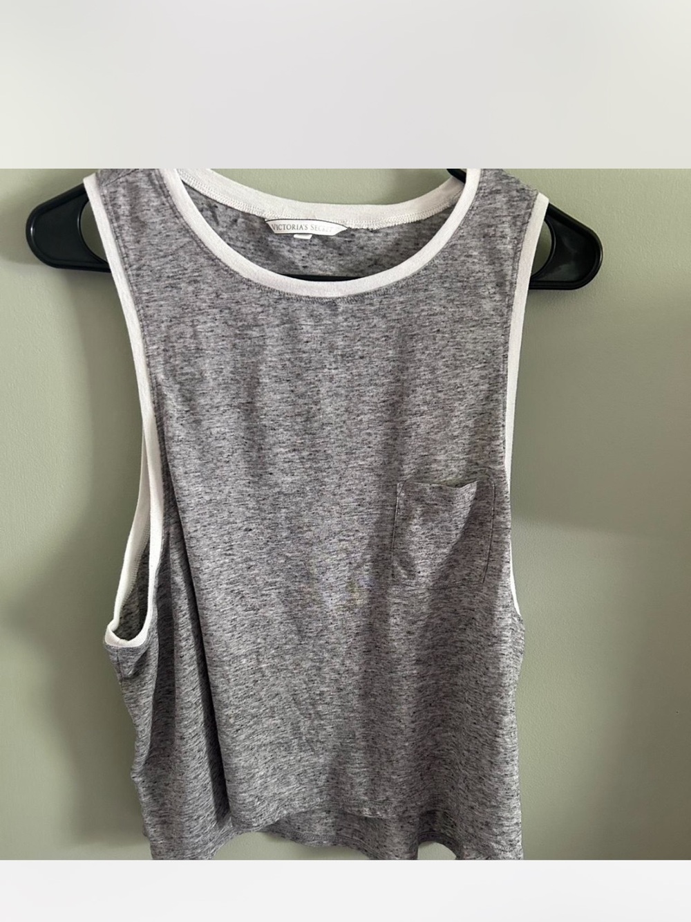 Victoria's Secret Gray Pocket Tank Top - Heather Gray